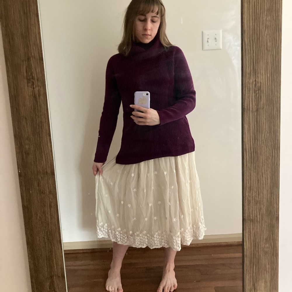Mulberry Purple Tunic Sweater Cowl Neck